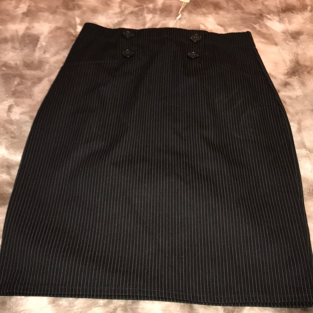 Pinstripe career pencil skirt